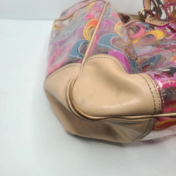 Coach Scribble Clear Vinyl Tote Bag Multicolor Graffiti Signature Logo Y2K Rare - Picture 10 of 12